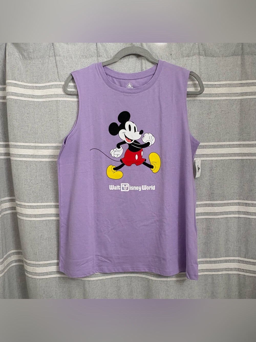 NWT Disney Women's Purple Mickey Mouse Sleeveless Top Size L